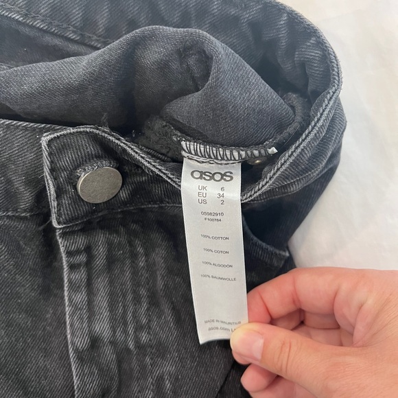 ASOS Faded Black Denim Mini Skirt - Picture 4 of 5